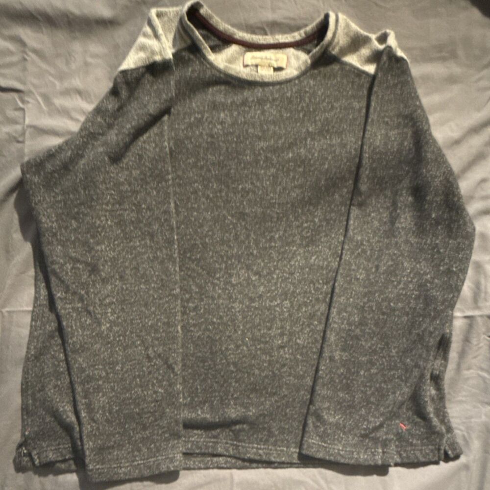 Tommy Bahama Gray Knit Pullover Sweater XXL Cotton Polyester Men's Long Sleeve